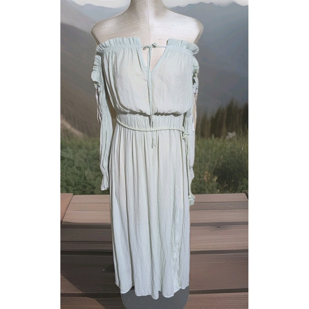 Forever 21 Women's S Light Green Boho Ethereal  Fairy Festival Dress peasant